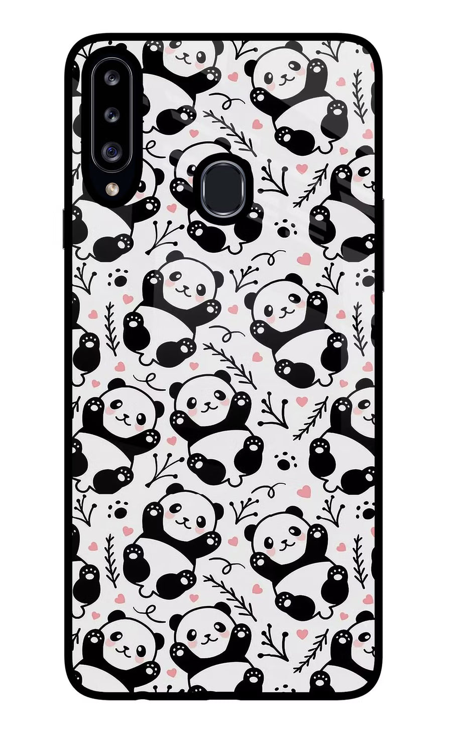 Cute Panda Samsung A20s Back Cover, Glass case