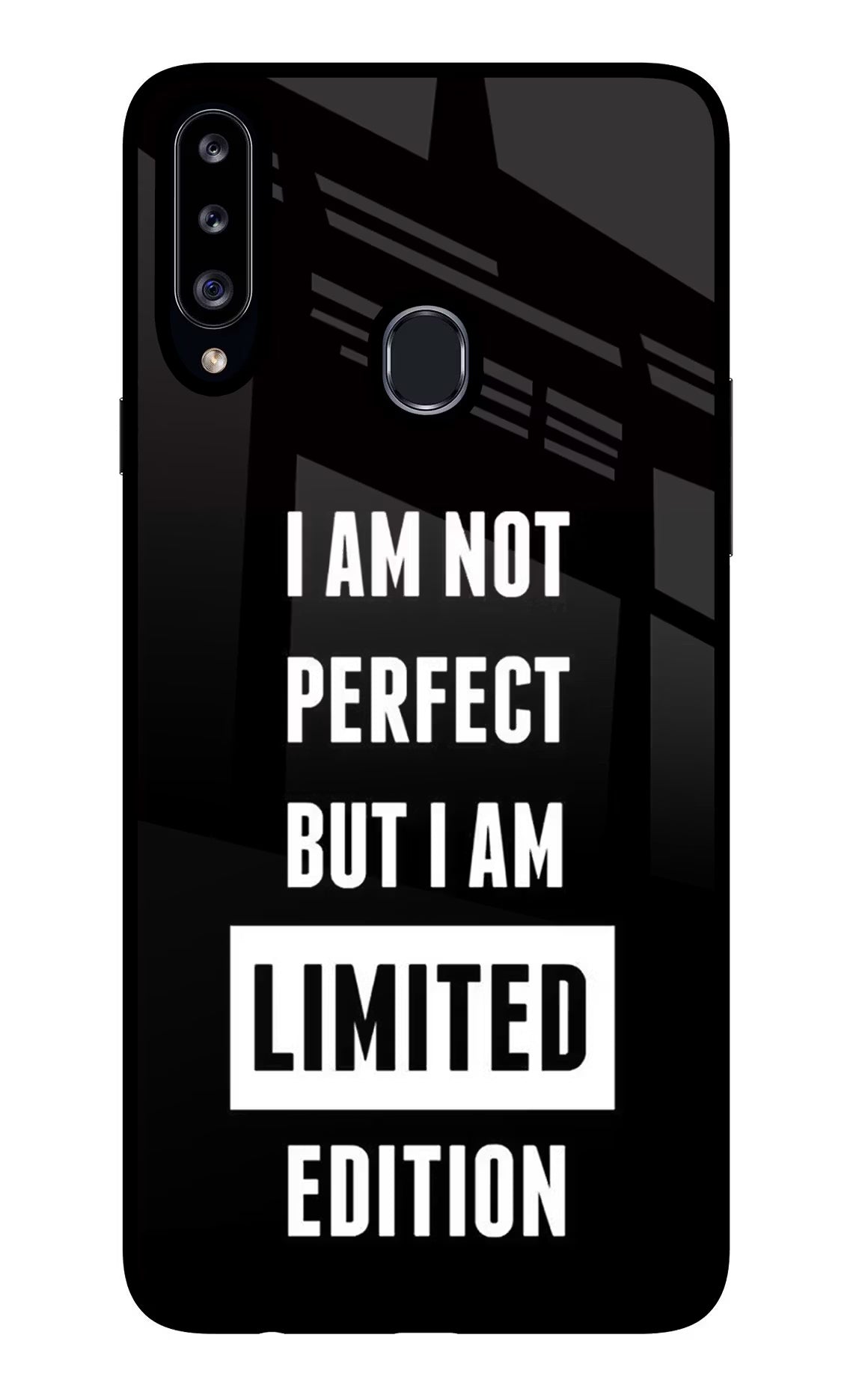 I Am Not Perfect But I Am Limited Edition Samsung A20s Glass Case Back Cover by Casekaro