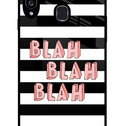 Blah Blah Blah Samsung A20s Glass Case Back Cover by Casekaro