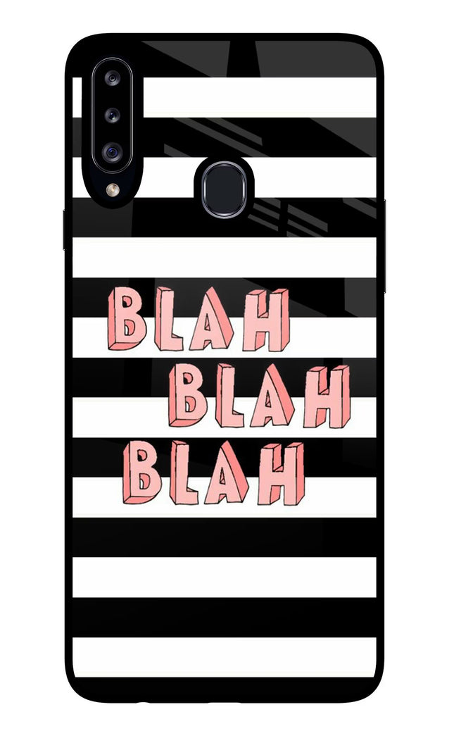 Blah Blah Blah Samsung A20s Glass Case Back Cover by Casekaro