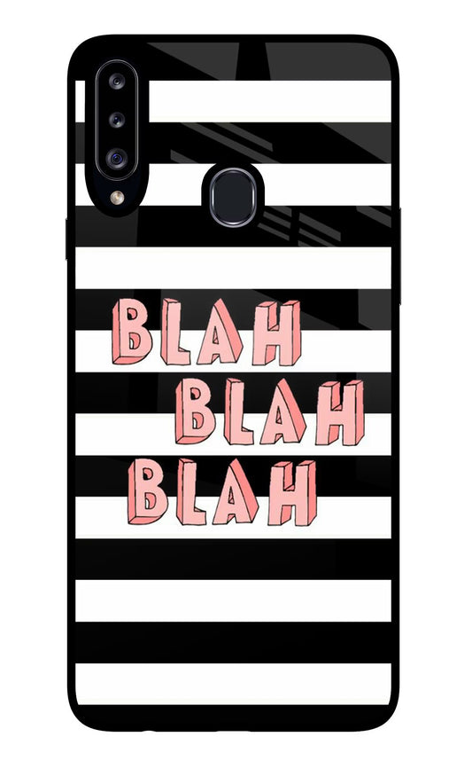 Blah Blah Blah Samsung A20s Glass Case