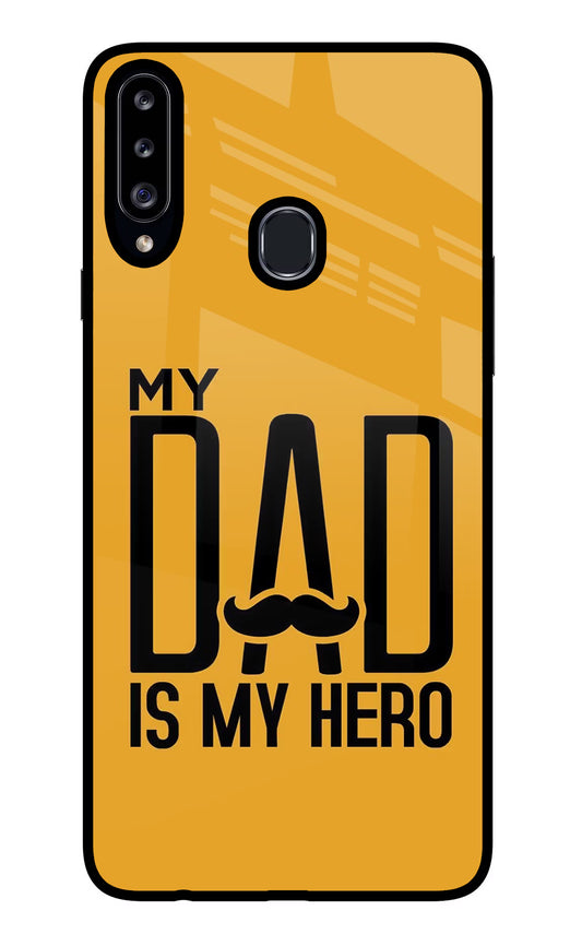 My Dad Is My Hero Samsung A20s Glass Case