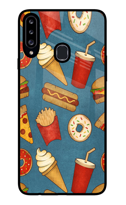 Foodie Samsung A20s Glass Case