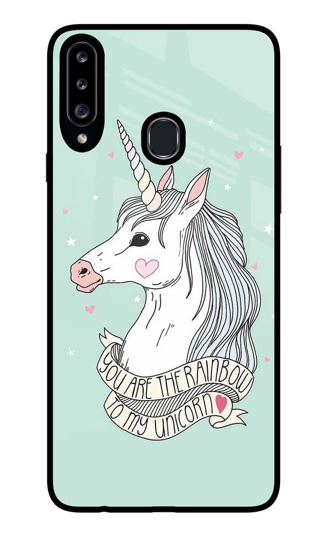 Unicorn Wallpaper Samsung A20s Glass Case Back Cover by Casekaro