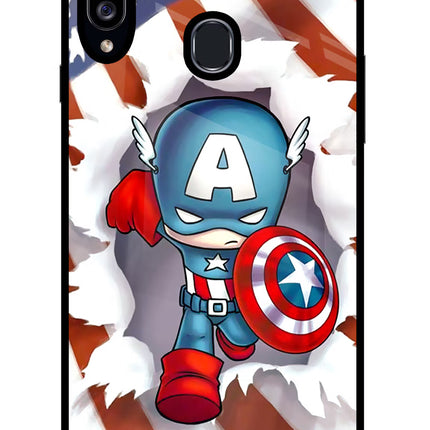 Captain America Samsung A20s Glass Case Back Cover by Casekaro