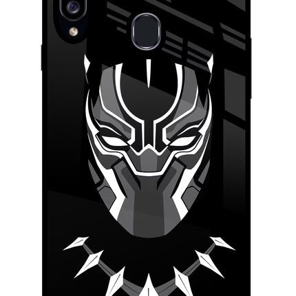 Black Panther Samsung A20s Glass Case Back Cover by Casekaro