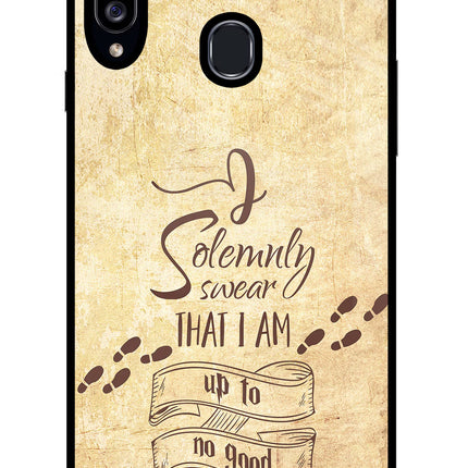 I Solemnly swear that i up to no good Samsung A20s Glass Case Back Cover by Casekaro