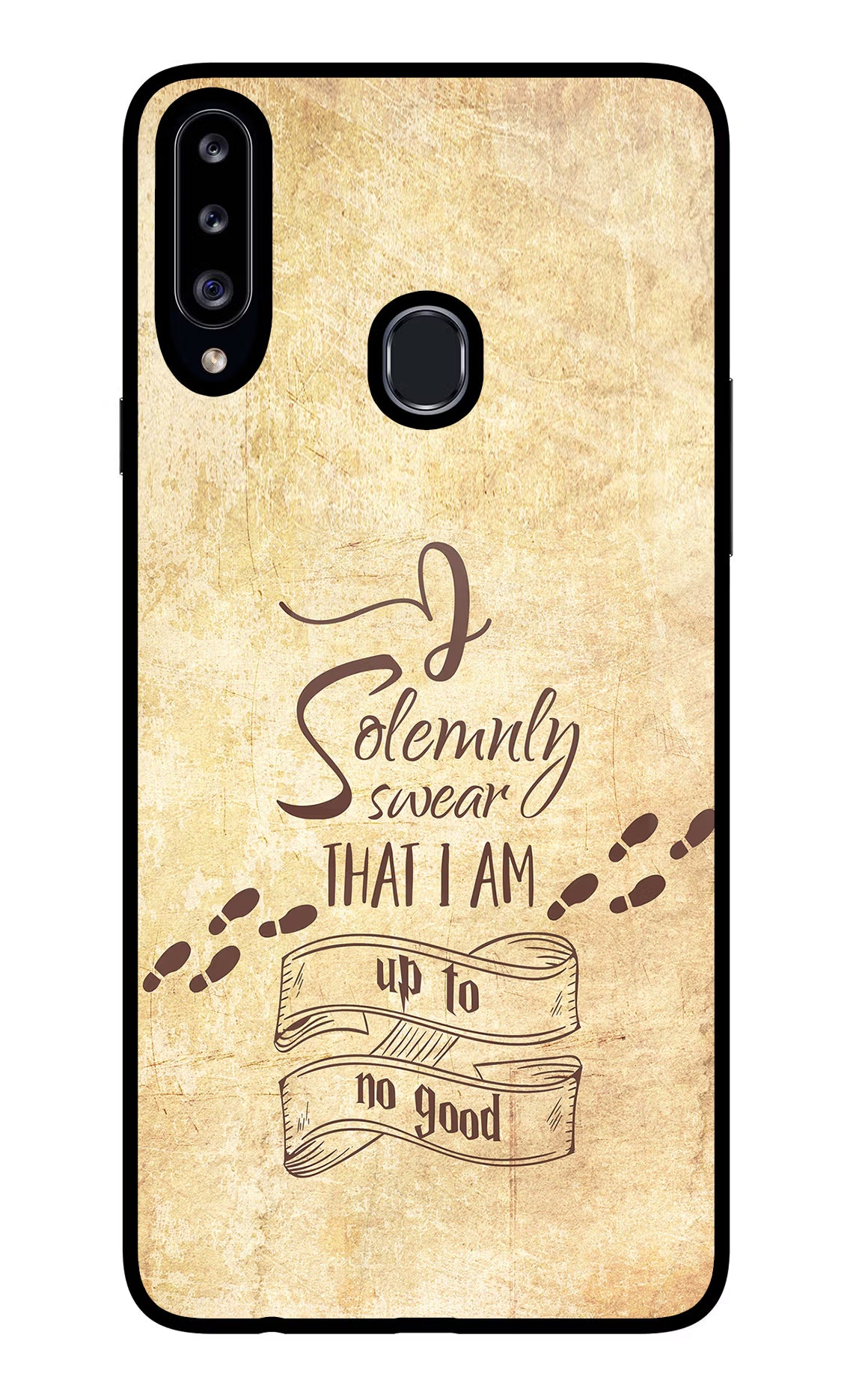 I Solemnly swear that i up to no good Samsung A20s Glass Case Back Cover by Casekaro