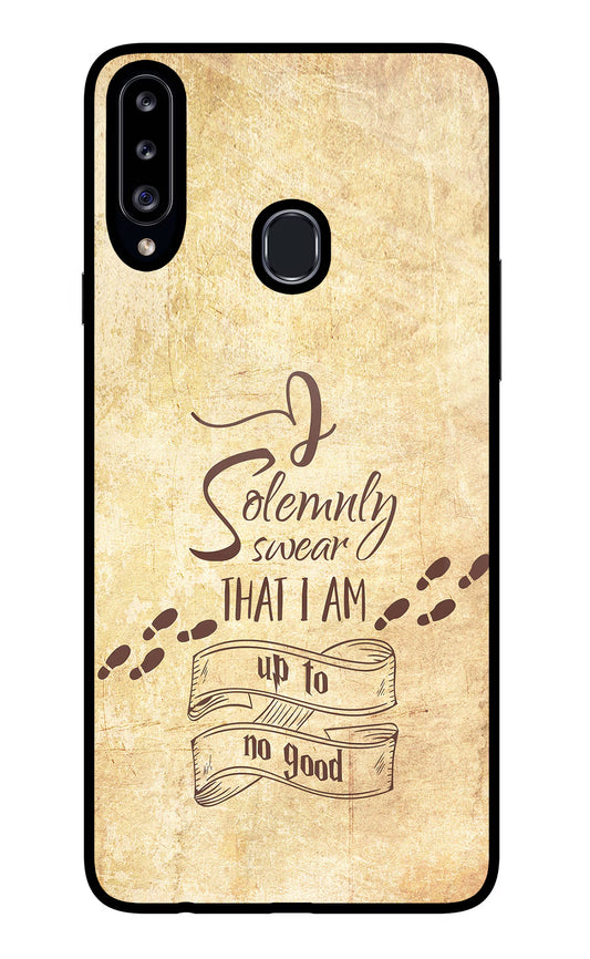 I Solemnly swear that i up to no good Samsung A20s Glass Case
