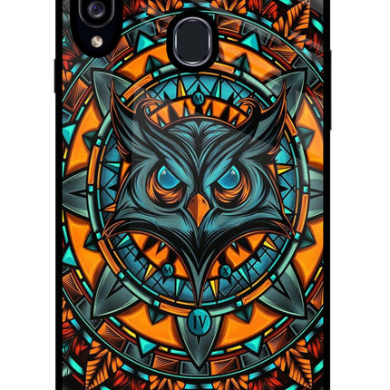 Angry Owl Art Samsung A20s Glass Case Back Cover by Casekaro
