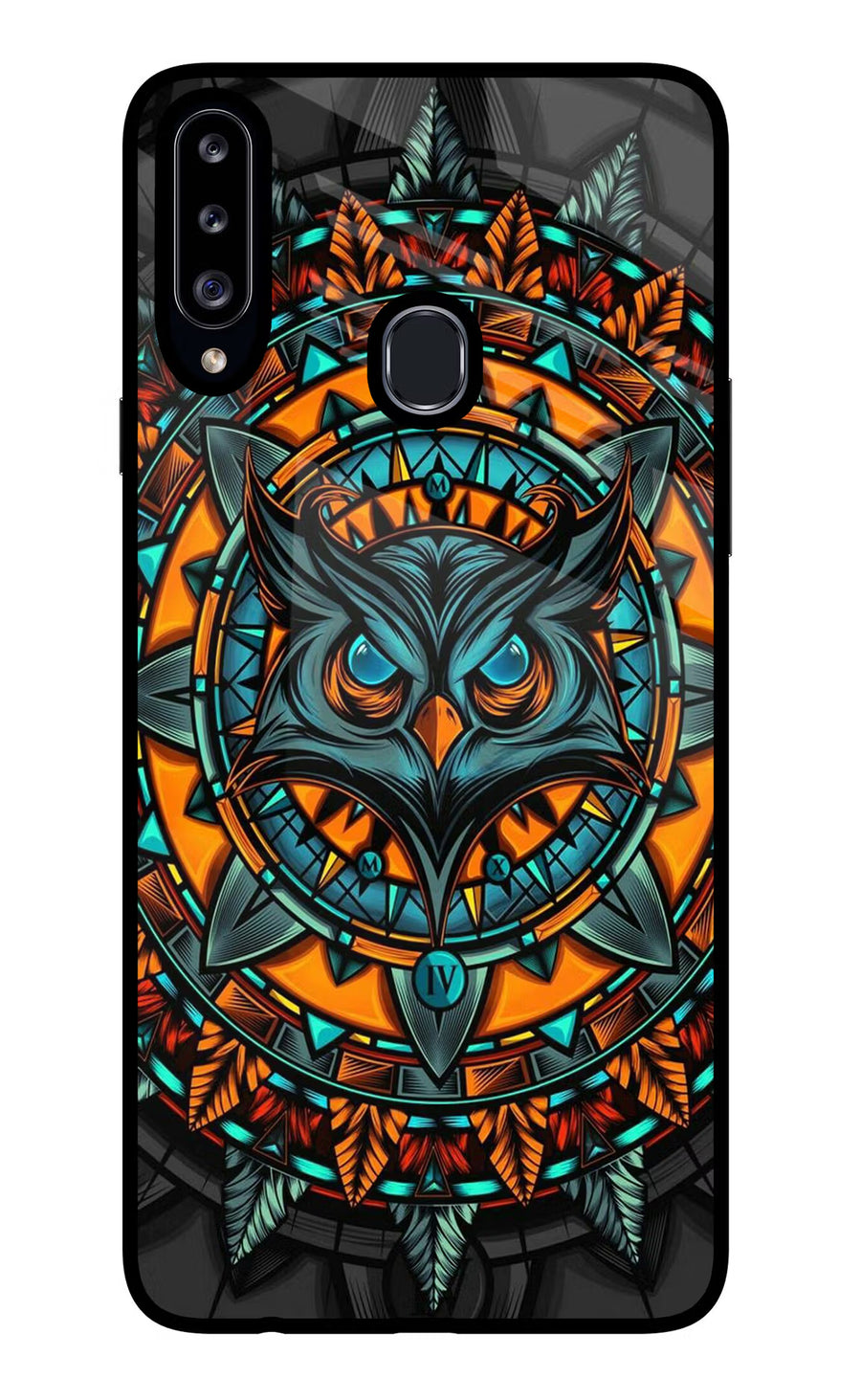 Angry Owl Art Samsung A20s Back Cover, Glass case