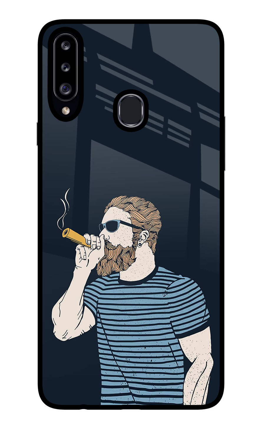 Smoking Samsung A20s Back Cover, Glass case