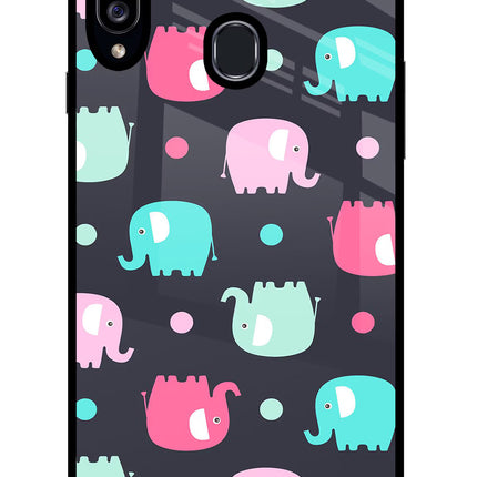 Elephants Samsung A20s Glass Case Back Cover by Casekaro