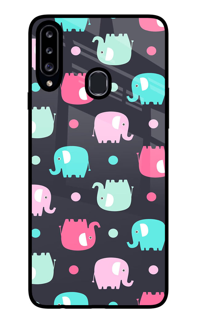 Elephants Samsung A20s Glass Case Back Cover by Casekaro