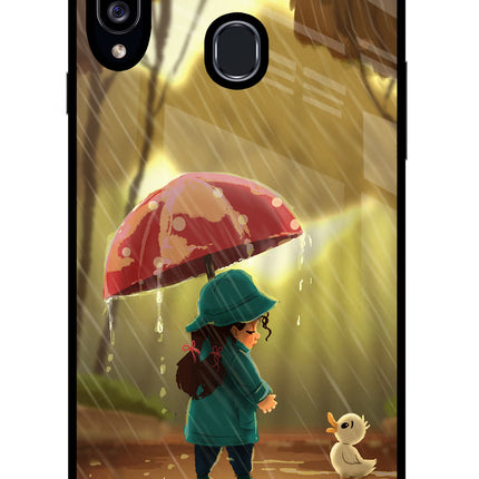 Rainy Day Samsung A20s Glass Case Back Cover by Casekaro