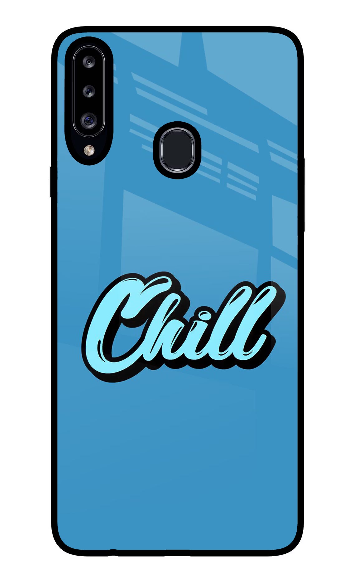 Chill Samsung A20s Glass Case Back Cover by Casekaro