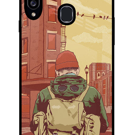 Adventurous Samsung A20s Glass Case Back Cover by Casekaro