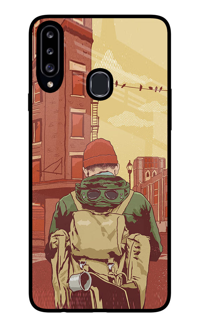 Adventurous Samsung A20s Glass Case Back Cover by Casekaro