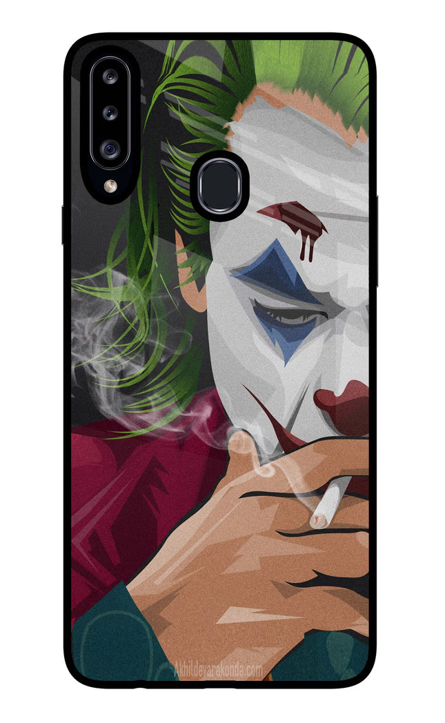 Joker Smoking Samsung A20s Glass Case Back Cover by Casekaro