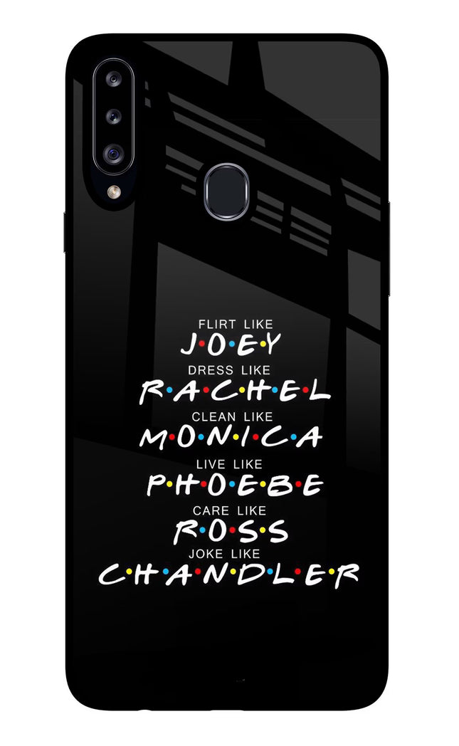 FRIENDS Character Samsung A20s Glass Case Back Cover by Casekaro