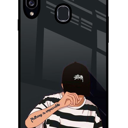 Aesthetic Boy Samsung A20s Glass Case Back Cover by Casekaro