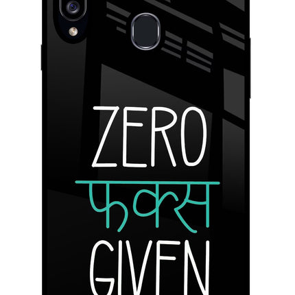 Zero Fucks Given Samsung A20s Glass Case Back Cover by Casekaro