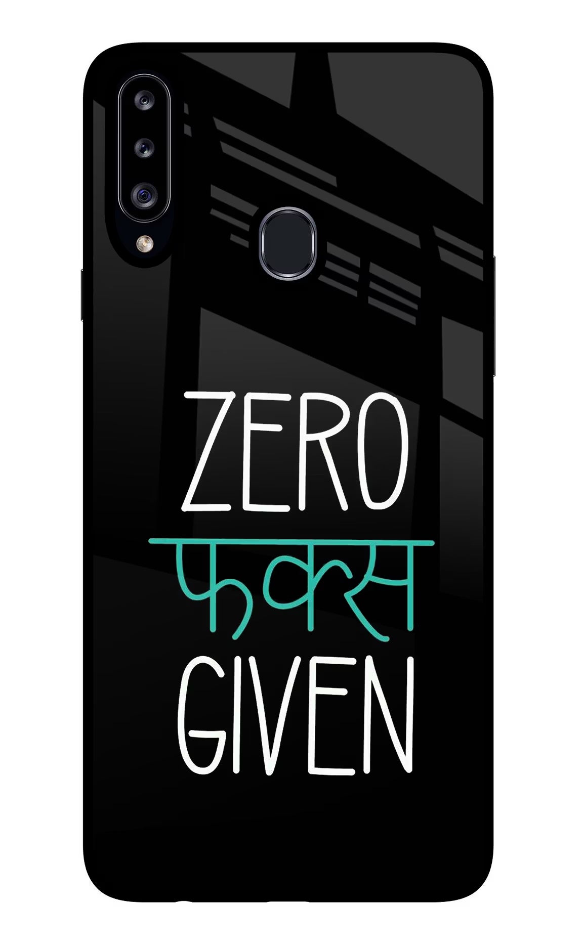 Zero Fucks Given Samsung A20s Glass Case