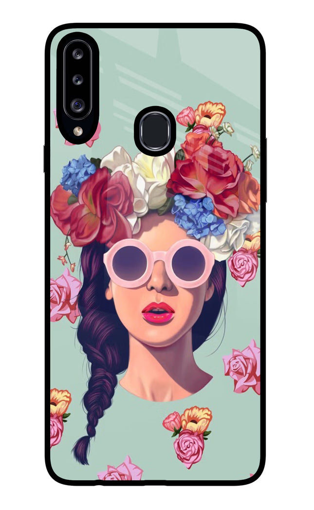 Pretty Girl Samsung A20s Glass Case Back Cover by Casekaro