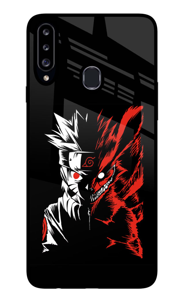 Naruto Two Face Samsung A20s Glass Case Back Cover by Casekaro