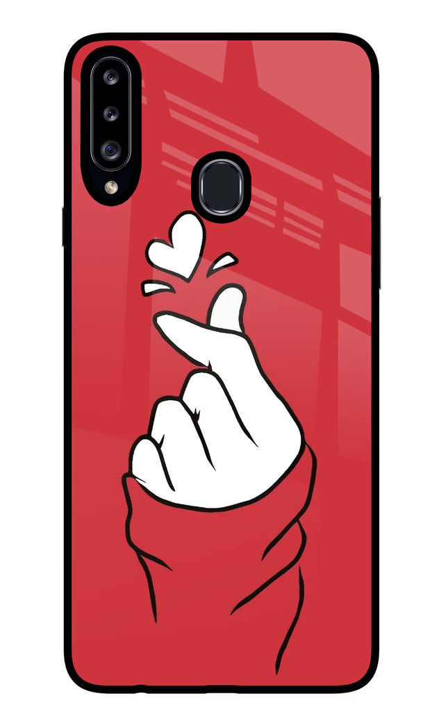 Korean Love Sign Samsung A20s Glass Case Back Cover by Casekaro