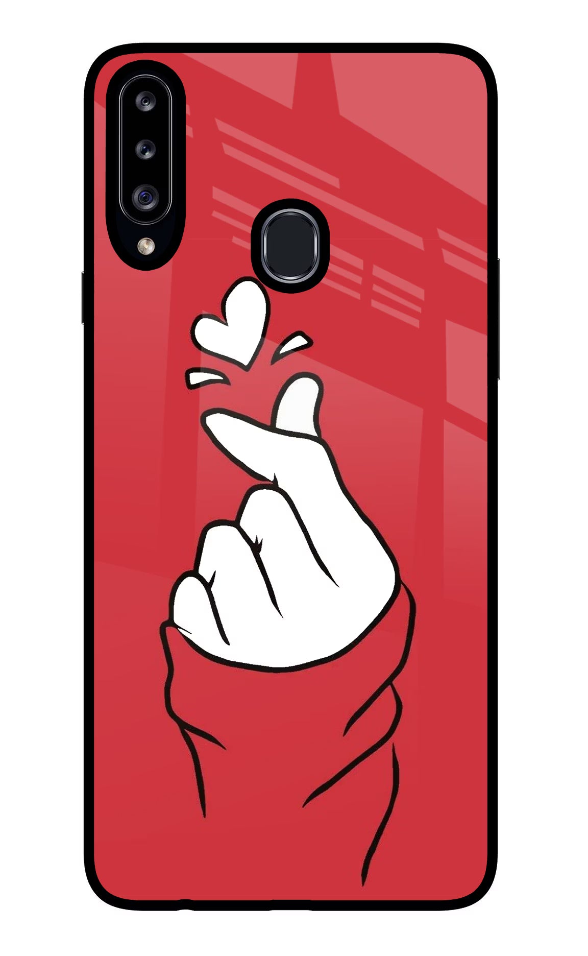 Korean Love Sign Samsung A20s Glass Case