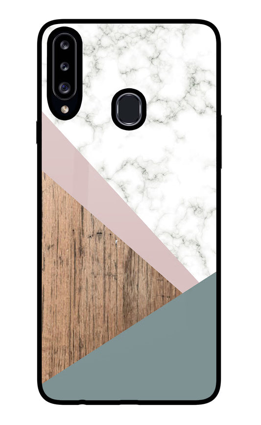 Marble wood Abstract Samsung A20s Glass Case