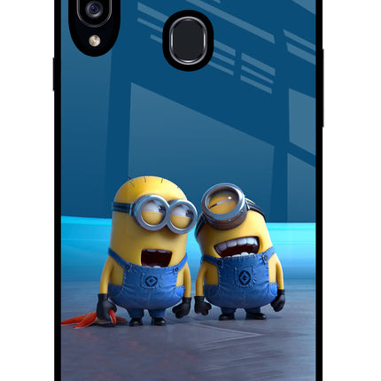 Minion Laughing Samsung A20s Glass Case Back Cover by Casekaro