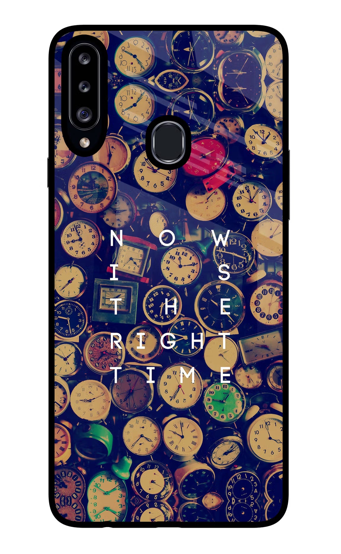 Now is the Right Time Quote Samsung A20s Glass Case Back Cover by Casekaro