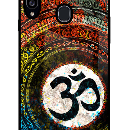Om Cultural Samsung A20s Glass Case Back Cover by Casekaro