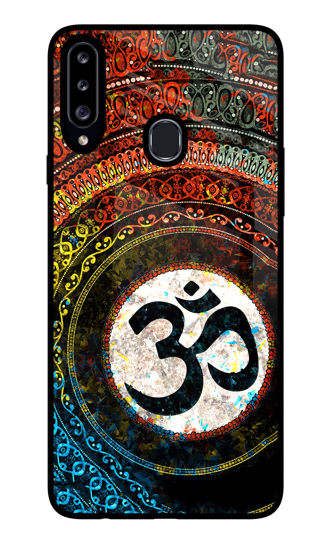 Om Cultural Samsung A20s Glass Case