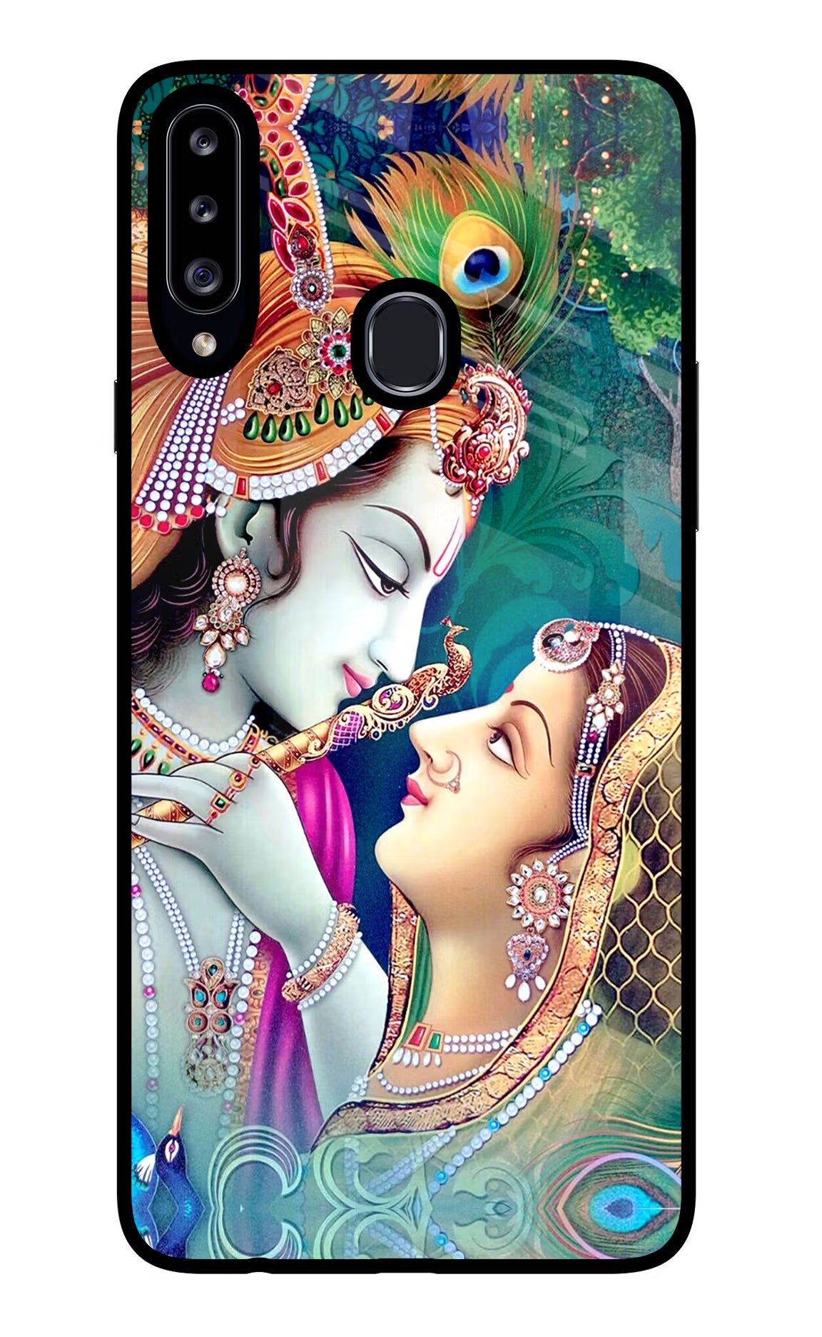 Lord Radha Krishna Samsung A20s Glass Case Back Cover by Casekaro