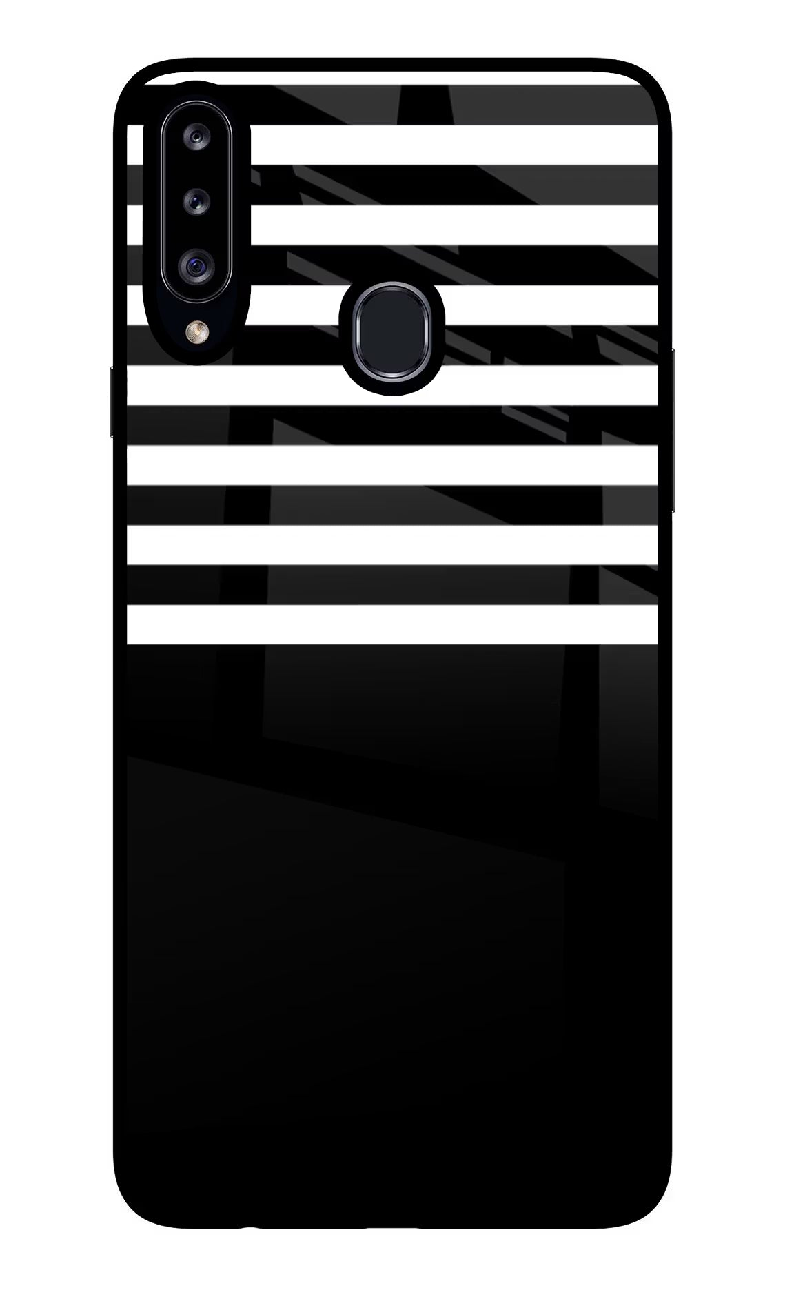 Black and White Print Samsung A20s Glass Case