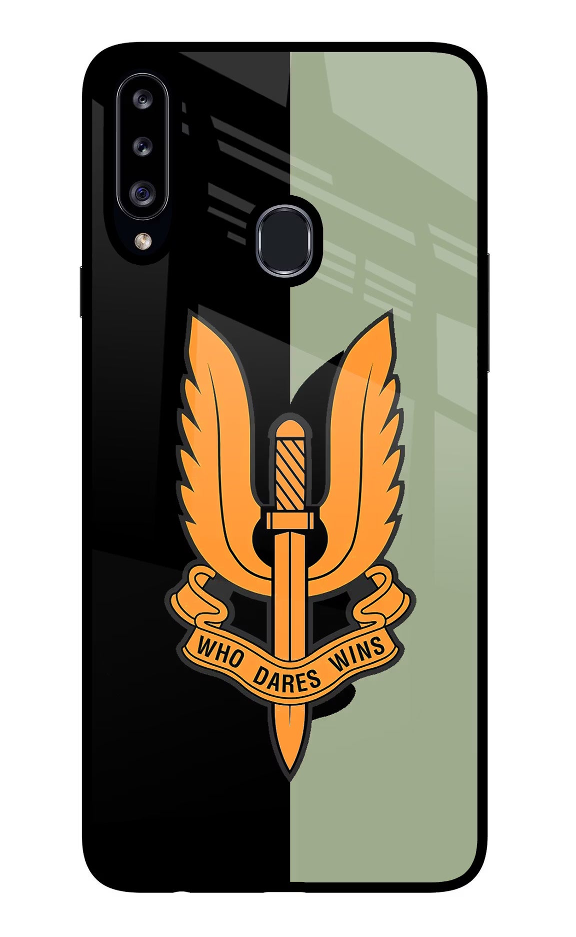 Balidan Logo Samsung A20s Glass Case Back Cover by Casekaro