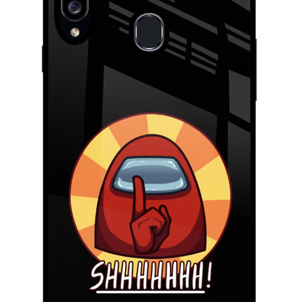 Among Us Shhh! Samsung A20s Glass Case Back Cover by Casekaro