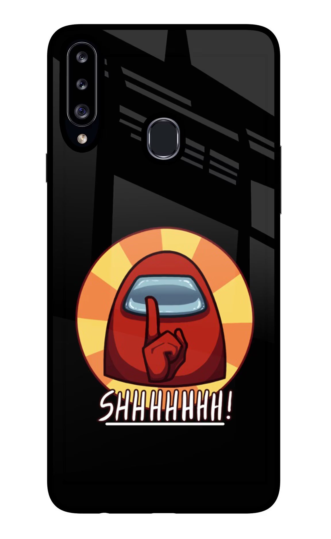 Among Us Shhh! Samsung A20s Glass Case