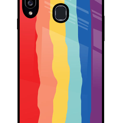Rainbow Samsung A20s Glass Case Back Cover by Casekaro