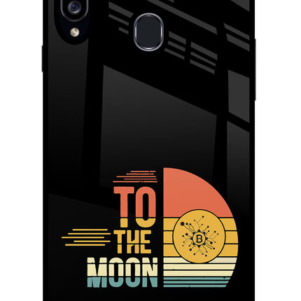 To the Moon Samsung A20s Glass Case Back Cover by Casekaro