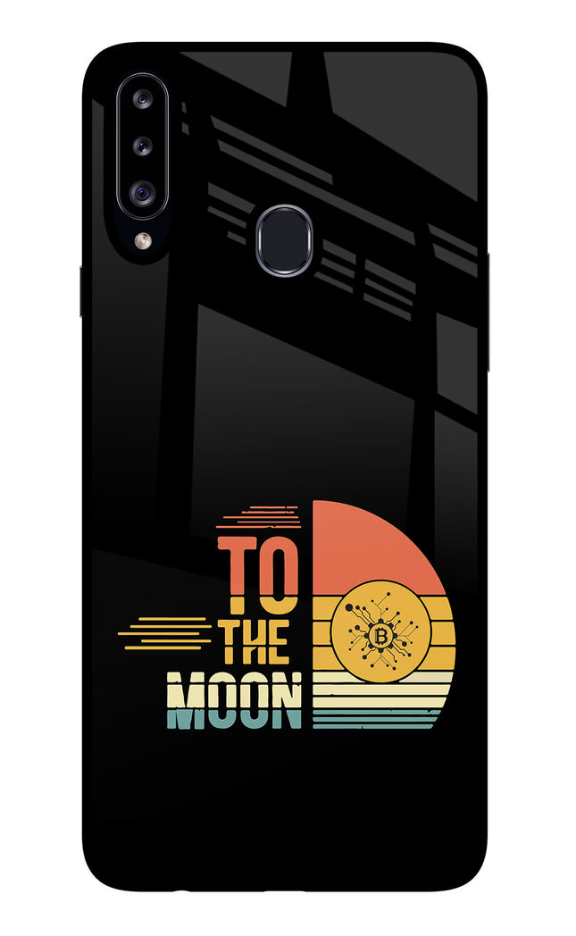 To the Moon Samsung A20s Glass Case Back Cover by Casekaro
