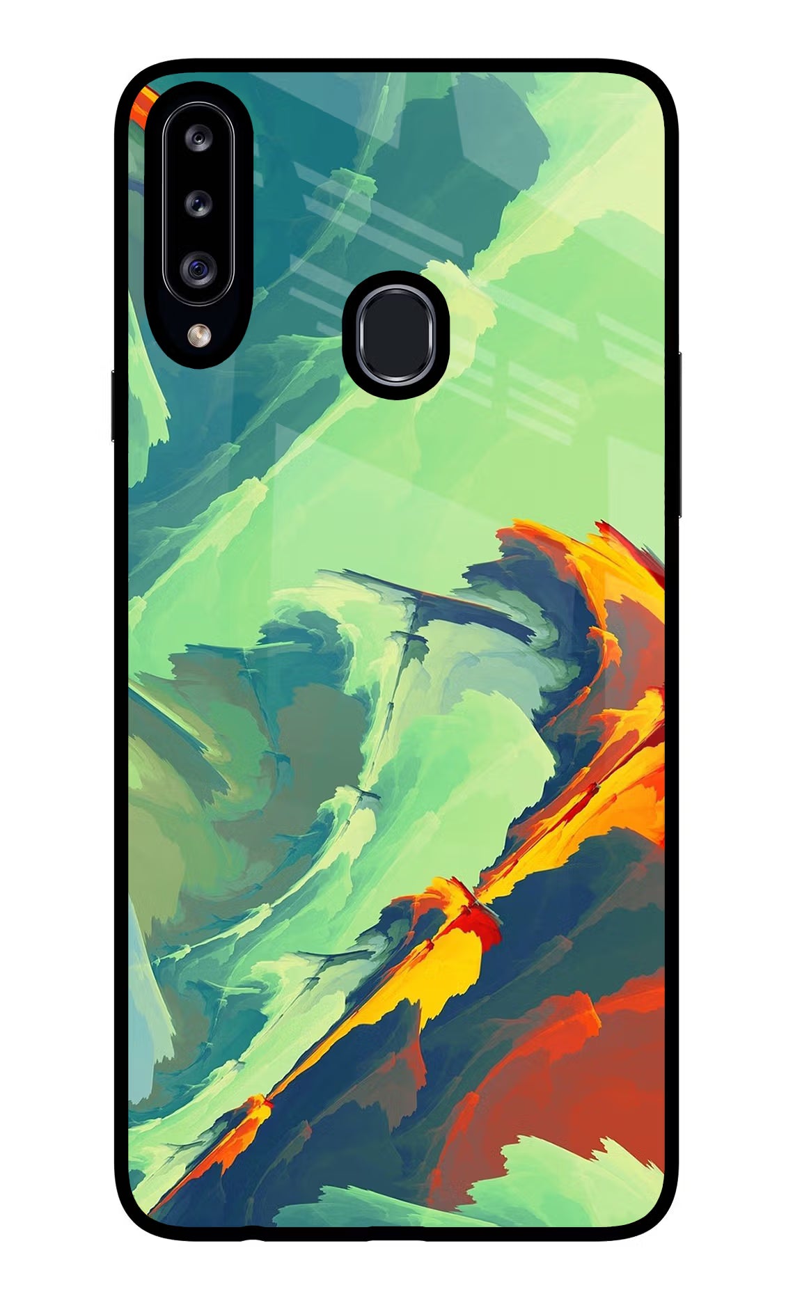 Paint Art Samsung A20s Glass Case Back Cover by Casekaro