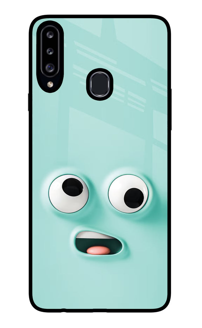 Funny Cartoon Samsung A20s Glass Case Back Cover by Casekaro