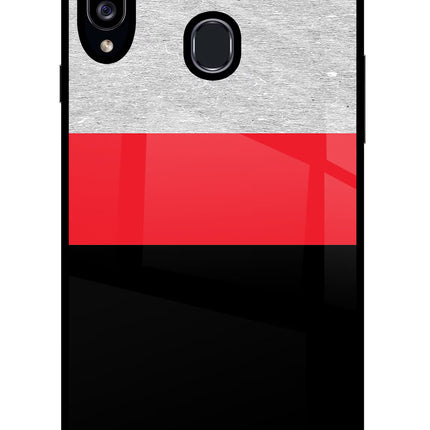 Tri Color Pattern Samsung A20s Glass Case Back Cover by Casekaro