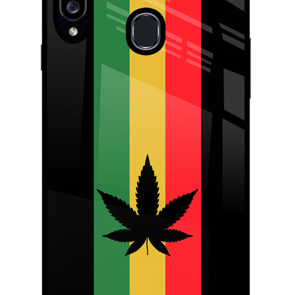 Weed Flag Samsung A20s Glass Case Back Cover by Casekaro