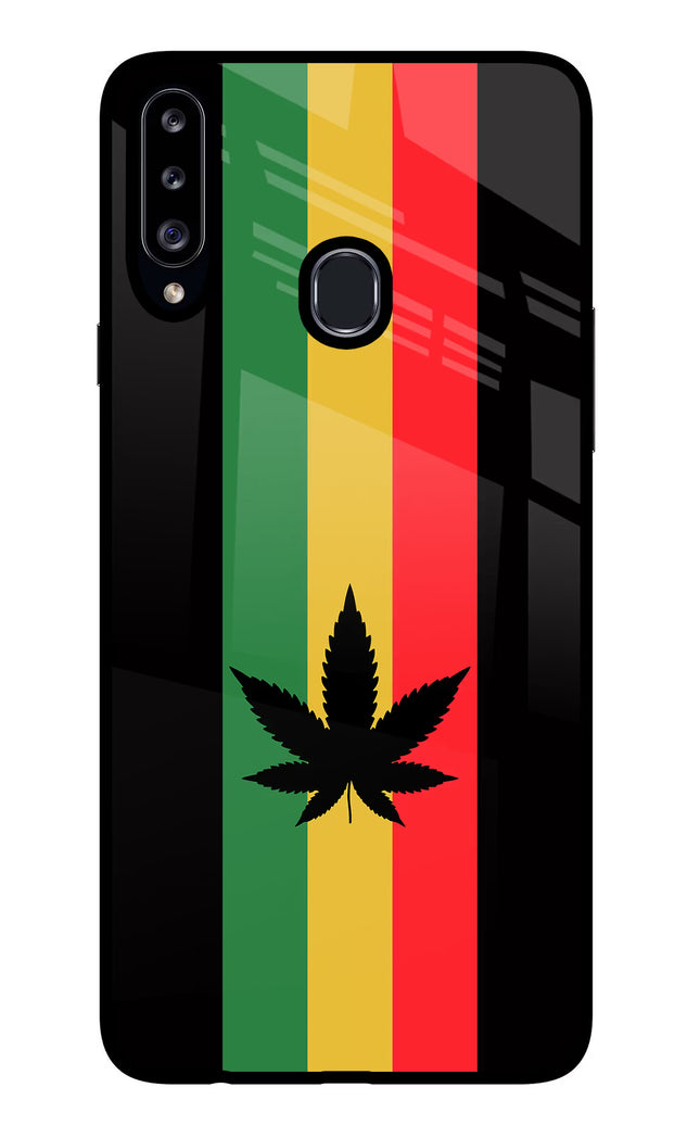 Weed Flag Samsung A20s Glass Case Back Cover by Casekaro