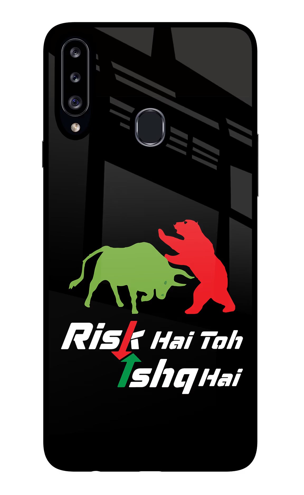 Risk Hai Toh Ishq Hai Samsung A20s Glass Case Back Cover by Casekaro